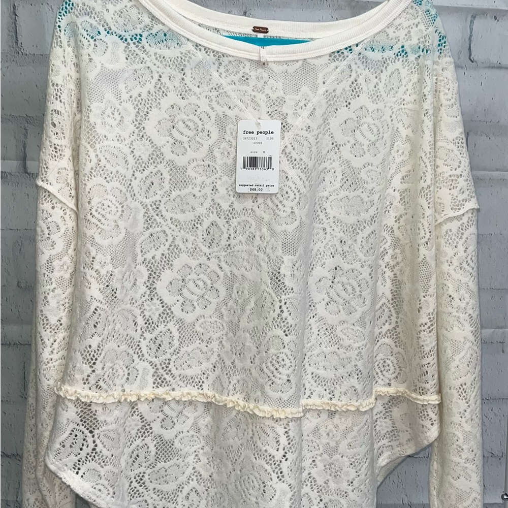 Free People Ivory Lace Blouse